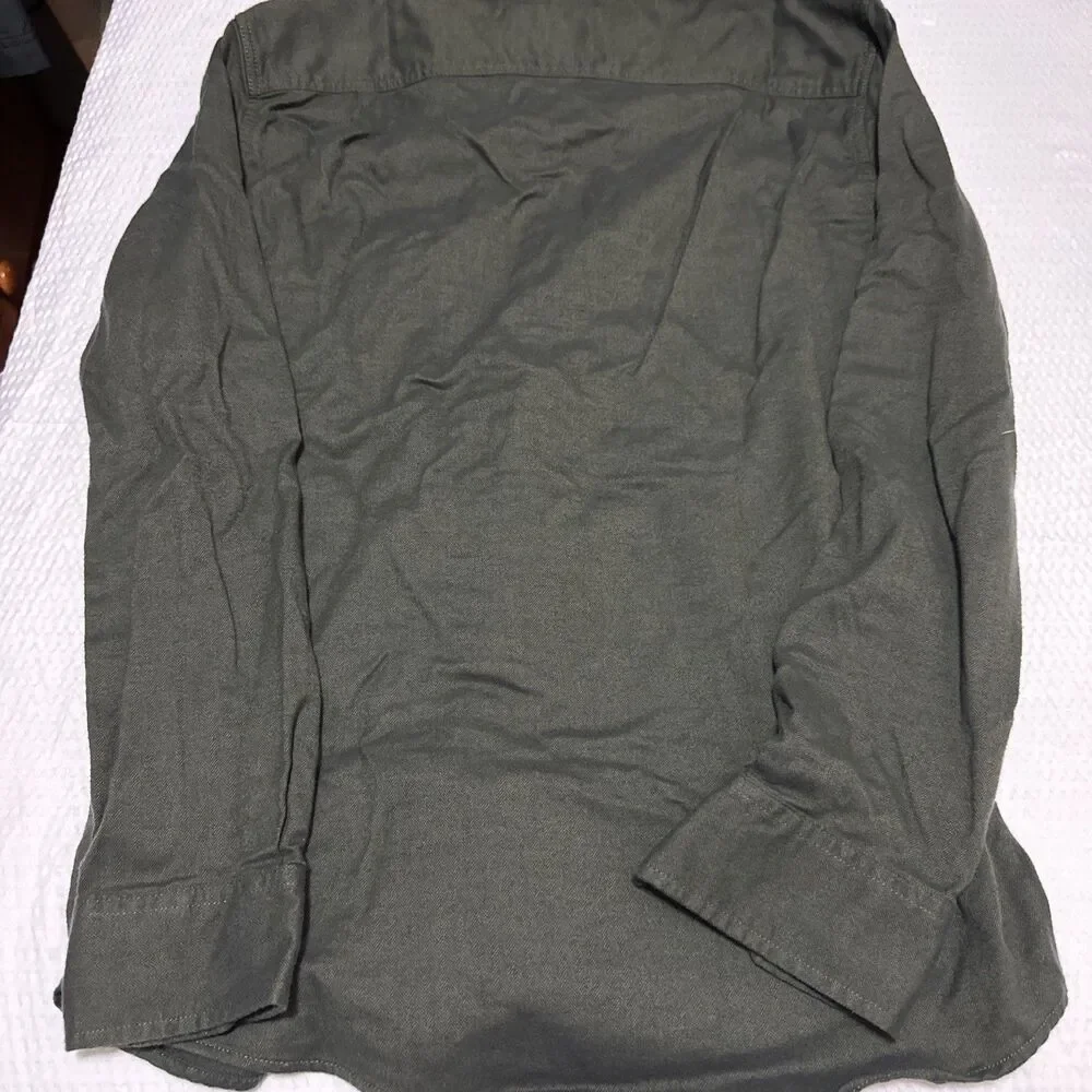 Alesbury Canvas Button Up Slim Lined Shirt Men's Medium Green Size Small